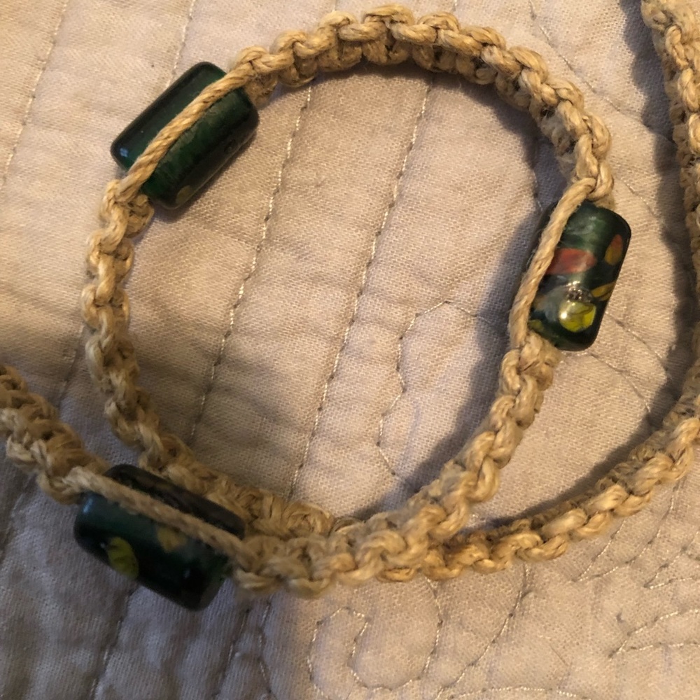 Macrame beaded wrap bracelet